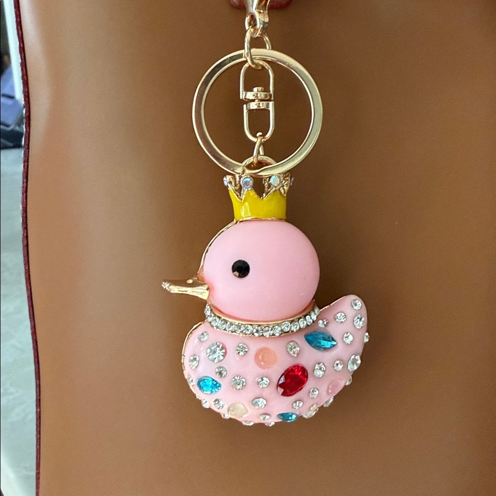 Duck PINK bling bag charm/keychain - Picture 3 of 4